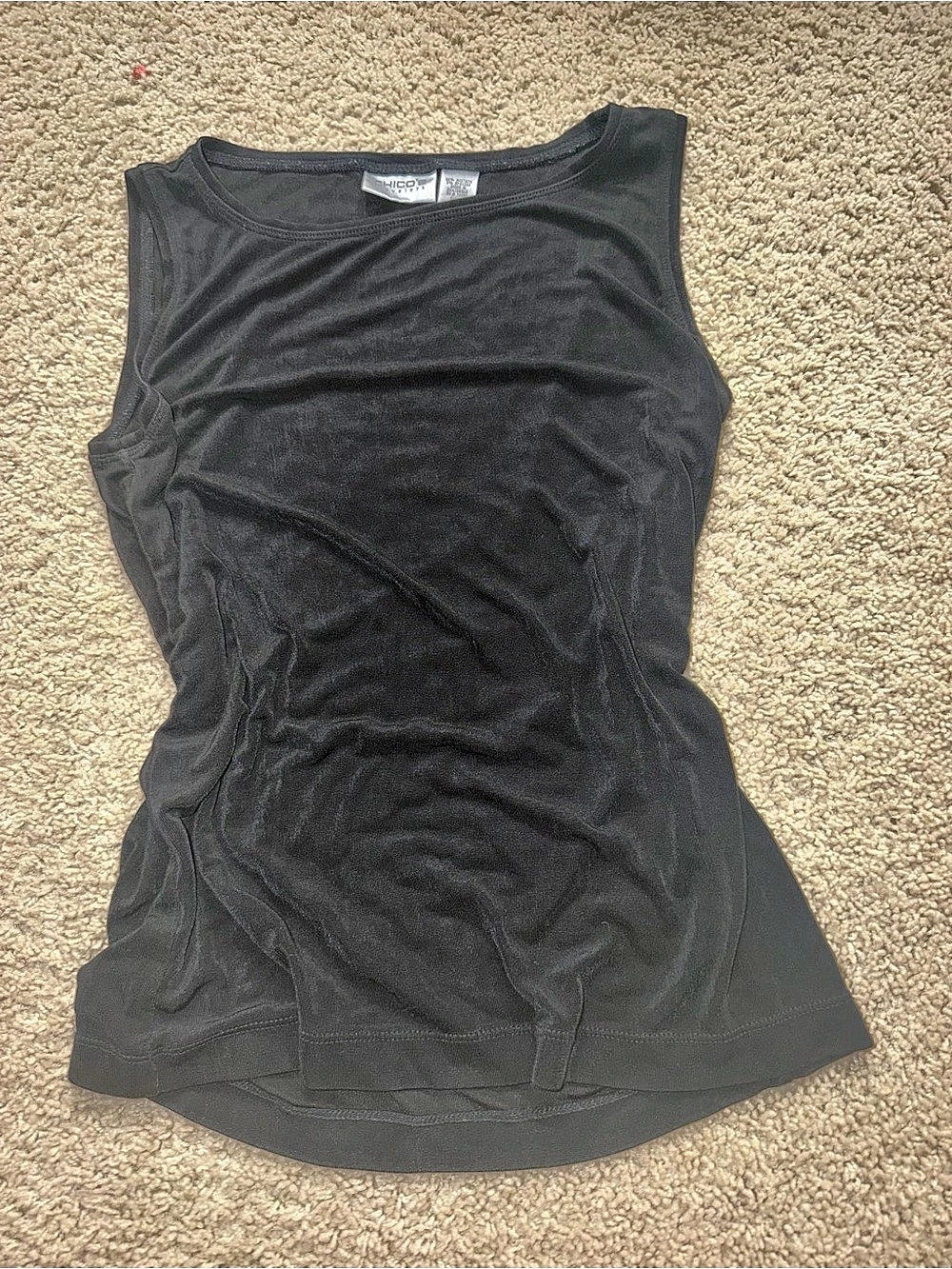 CHICO'S Travelers Classic Side-Slit Tank Black Tank Top Size 4